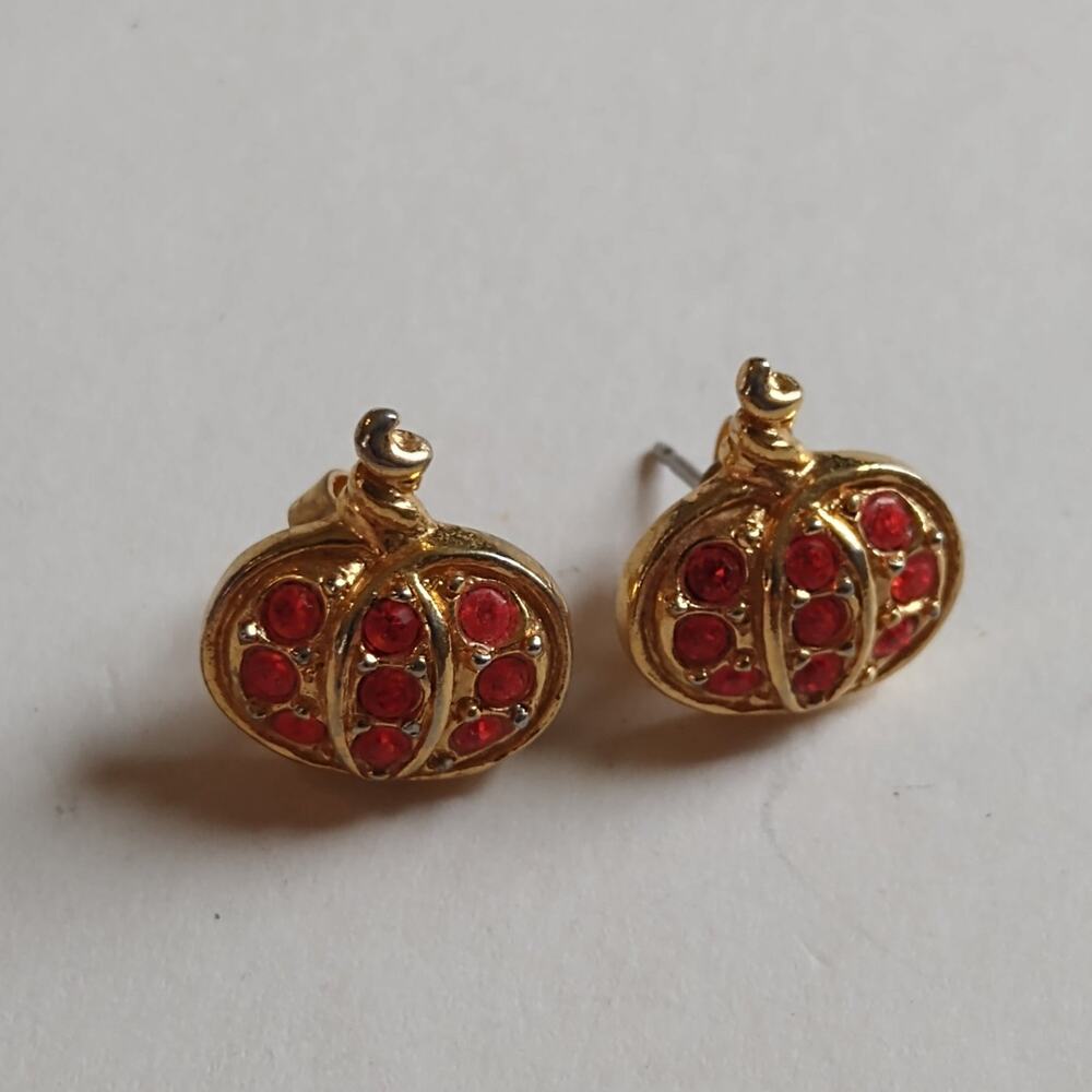 Vintage pumpkin earrings. ( Na-3)